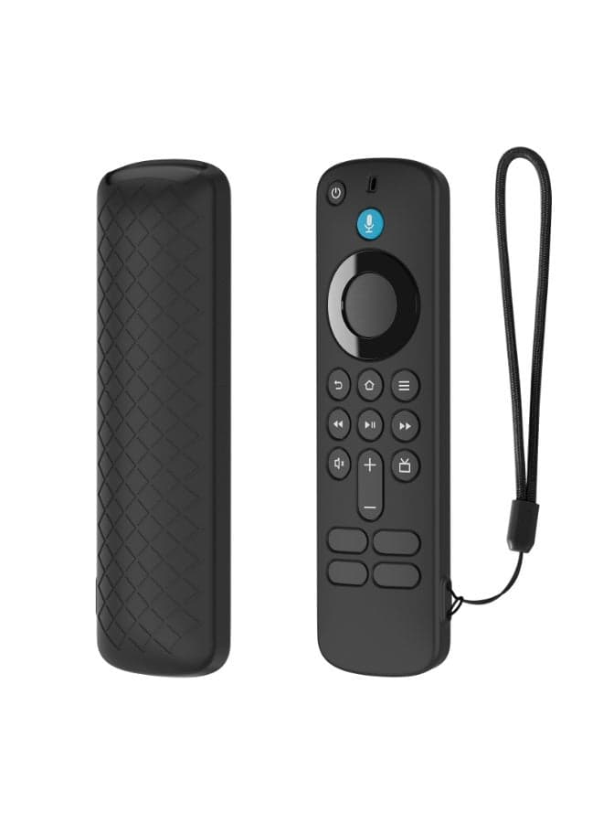 Case for Fire TV Stick HD/4K 2025, Anti-Drop and Anti-Collision, Elastic Silicone Lightweight Shockproof Remote Protective Cover with Lanyard for Fire TV Stick HD&4K Remote Control (Black)