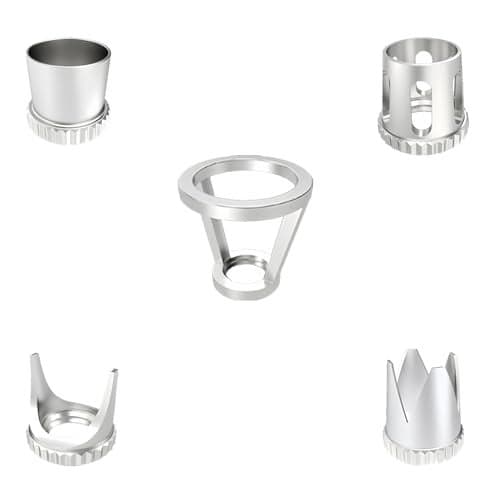 HUBEST 5Pcs Airbrush Needle Cap Set Universal ShortFront Spray Gun Accessory Metal AntiCollision Protective Cover Replacement for 37mm39mm Thread Nozzles