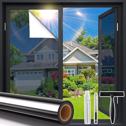Coavas Window Privacy Film Daytime See Out Not in 100 UV Blocking Heat Control Window Tint for Home with Tools Adhesive Shatterproof One Way Reflective Mirror Film Black 175 x 1181 Inch