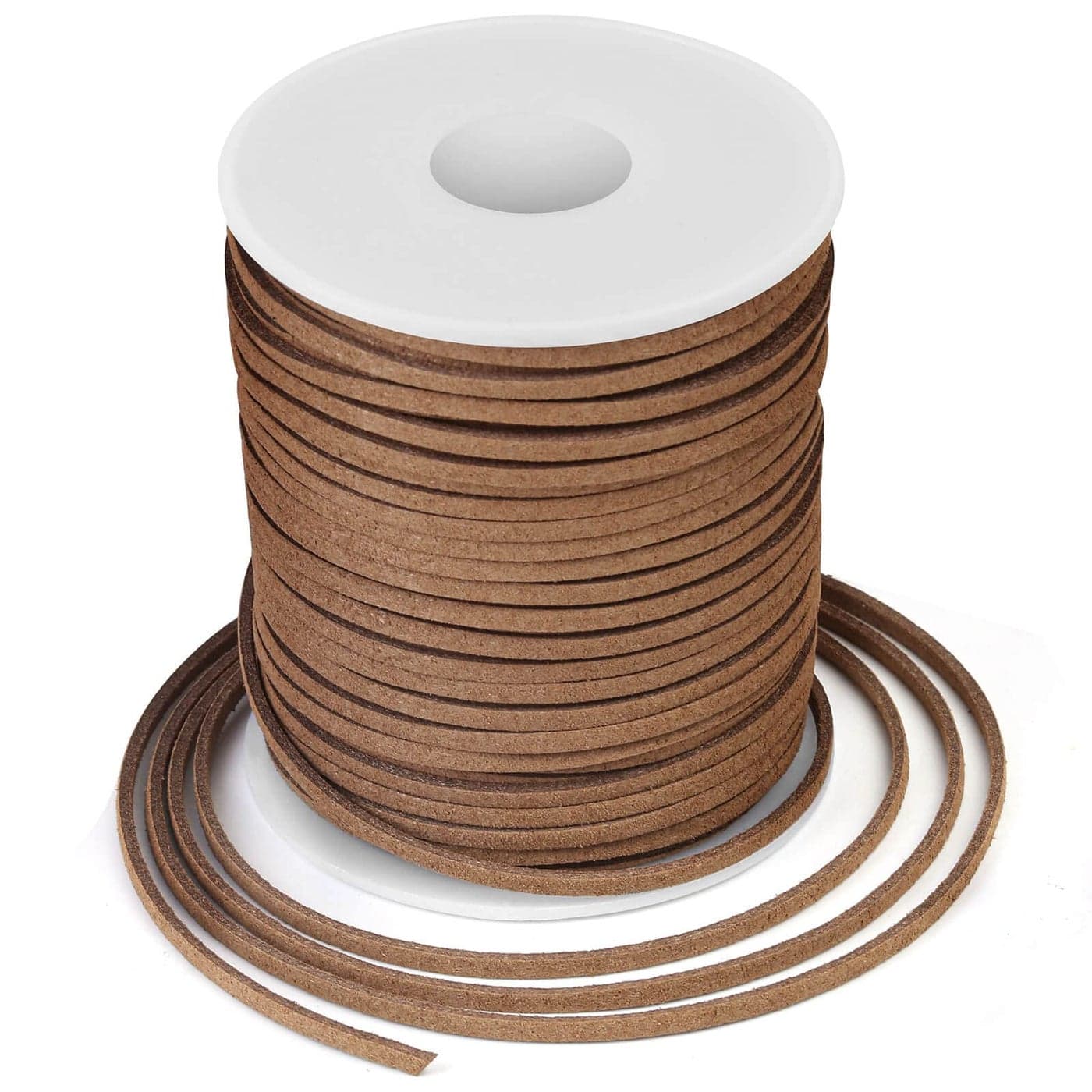 Leather String Flat Suede Cord Faux Leather Cord Thin Leather Lace for Bracelets Necklaces Jewelry Making and Art Crafts 27 MM Brown
