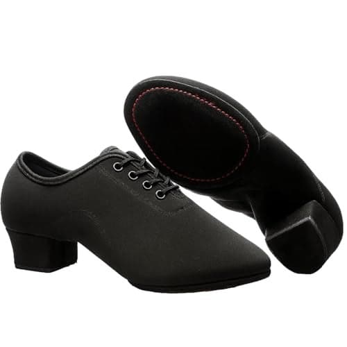 Toichi Women's Latin Dance Shoes Lace-up Ballroom Modern Salsa Rhythm Teaching Practice Professional Performance Dance Shoes (Style B-1.2inch Heels, Adult, Women, 7, Numeric, US Footwear Size System, Medium)