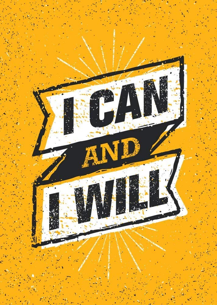 5 Ace i can and I will Paper Motivational,inspiring,quote Poster for Bed Room, Living Room,Office of 300 GSM Thick Paper 12x18 Inch Without Frame