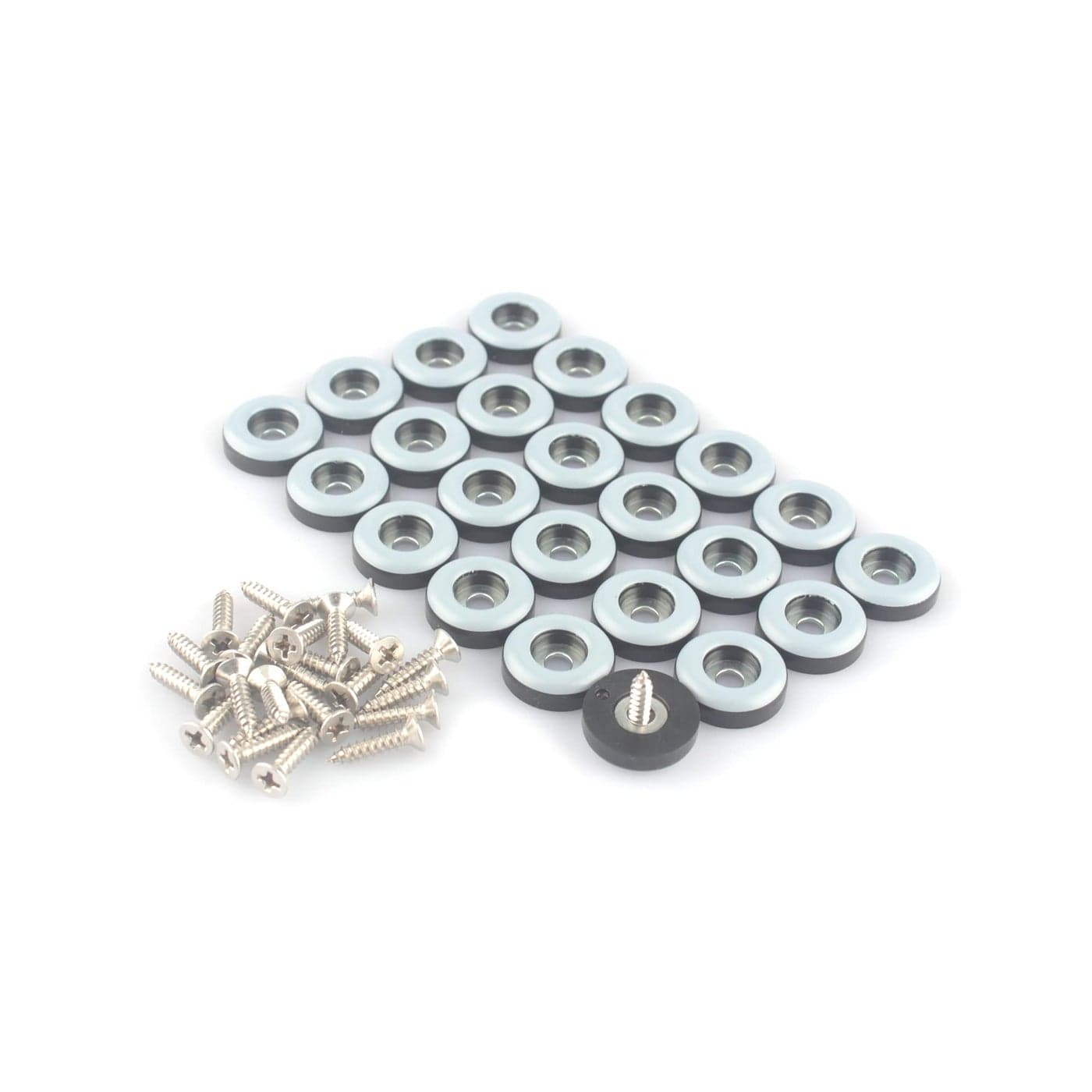 CSFMC Teflon Furniture Sliders Pads24 Pack 34 inch19mm BaseTableChairCabinetSofa Small Size PTFE GlidesStainless Steel Screw on Protect The FloorHeavy Duty Sliding Block for Furniture