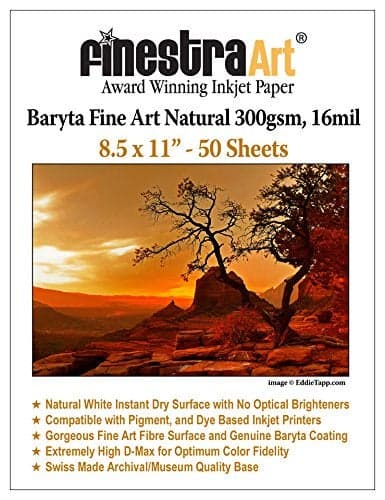 85 X 11 Baryta Fine Art Natural Inkjet Paper 50 Sheets