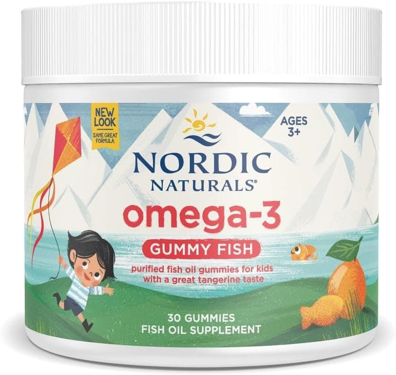 Nordic Naturals Nordic Omega3 Gummy Fish Tangerine 30 Gummy Fish 124 mg Total Omega3s with EPA DHA NonGMO 30 Servings