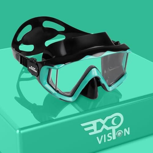 Adult Pano 3 Scuba Diving Mask Tempered Glass Snorkel Mask AntiFog Swim Mask No Leakage Swim Goggles with Nose Cover Snorkeling Gear for Snorkeling Freediving Swimming BlackOcean Green