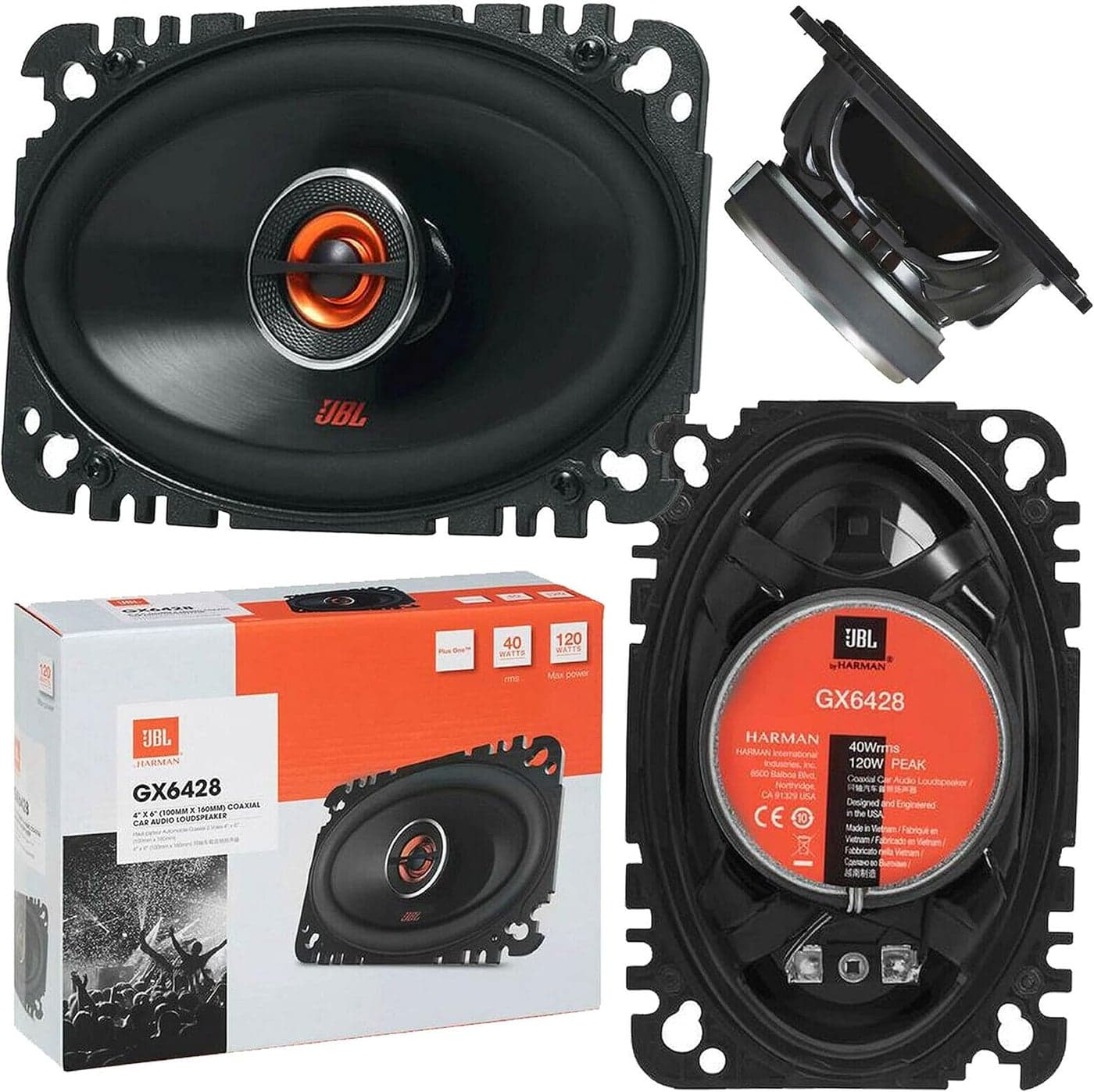 JBL GX642 4 X 6 2Way GX Series Coaxial Car Loudspeakers