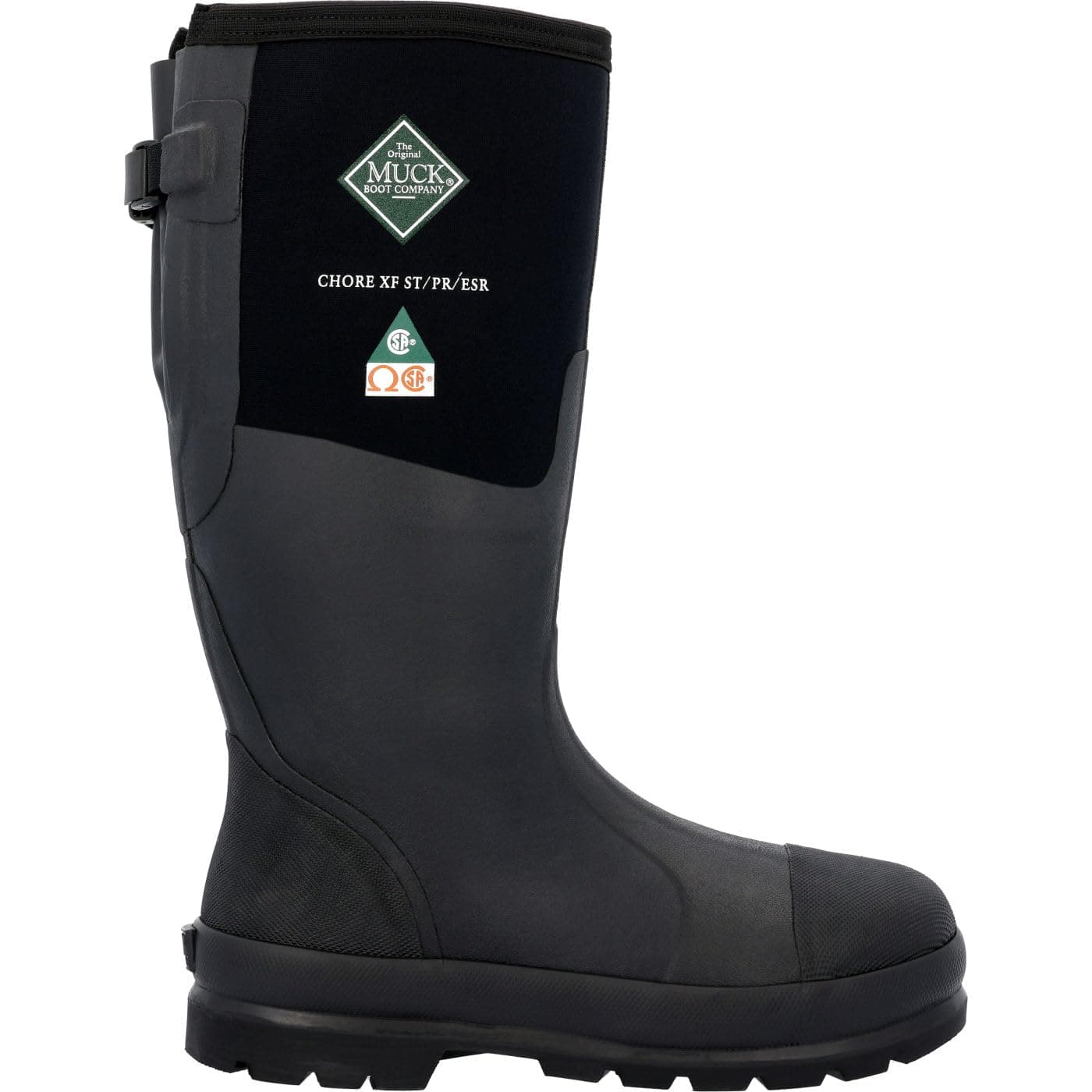 Muck Mens Chore Classic Steel Toe Wide Calf Black 5