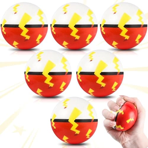 6 PCS Cartoon Red White Stress Balls for Kids Party Favors 248 Inch Anxiety Relief Fidget Sensory Toys Cartoon Theme Squeeze Balls Bulk for Birthday Goodie Bags Carnival Gifts Classroom Prizes