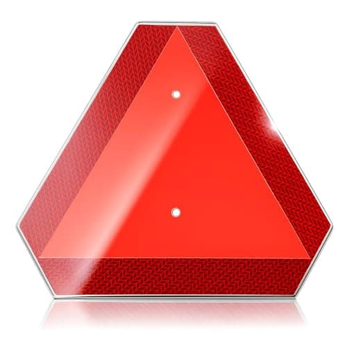 Slow Moving Vehicle Safety Sign,Slow Moving Vehicle Triangle Sign,Aluminum 14"x16" Engineering Grade Reflective for Golf Cart (Aluminum)
