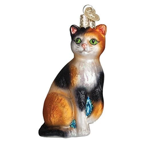 Old World Christmas Ornaments Cat Lover Collection Glass Blown Ornaments for Christmas Tree Calico Cat