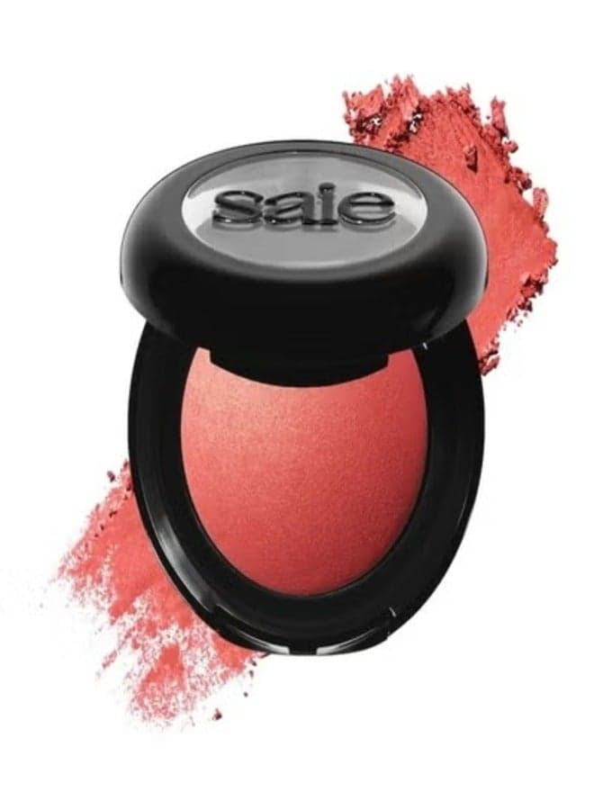 Saie SuperSuede™ Talc-Free Powder Blush 3g – Stella - bright coral , Blendable, Natural Finish