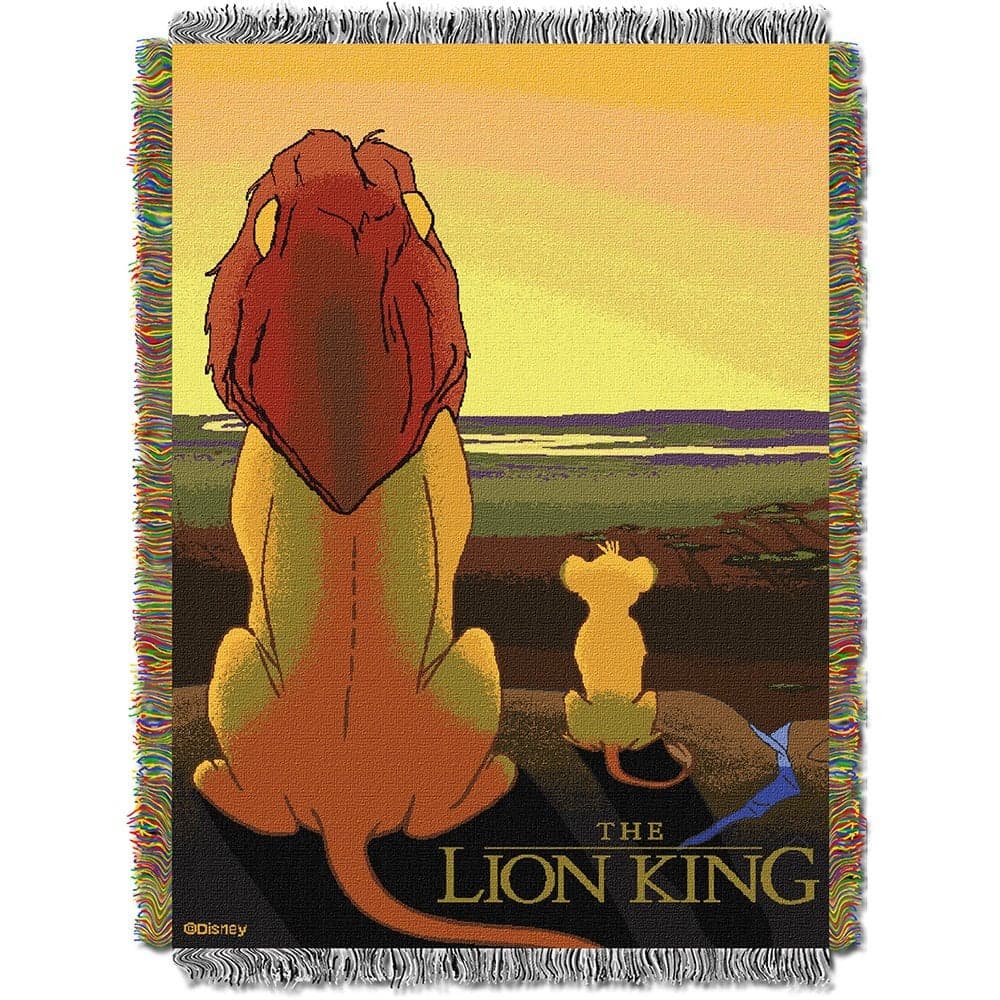 Northwest Lion King Woven Tapestry Throw Blanket 48 x 60 Quiet Time