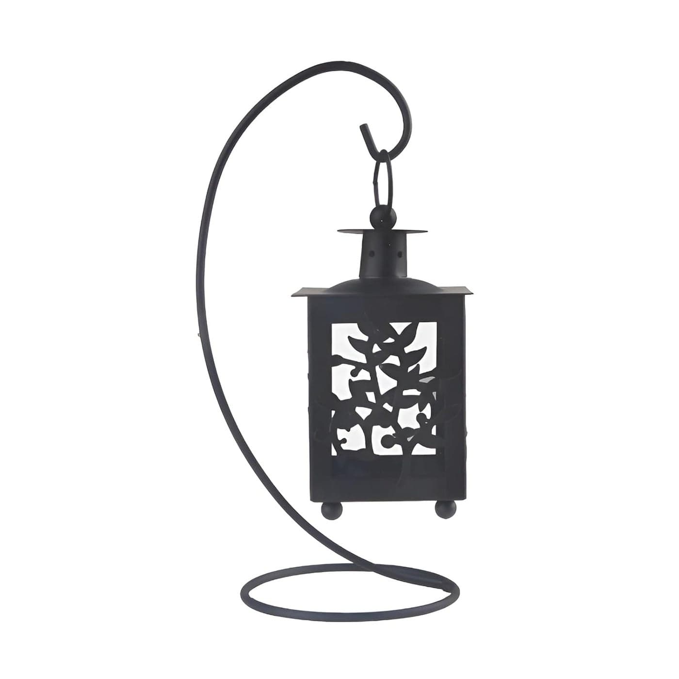 GREECHO European Style Metal Candle Holder Hanging Lantern Tealight Candlestick Candle Stands for Wedding Event Home Decoration Hollow Candlestick Candle Tealight Holder Black Square