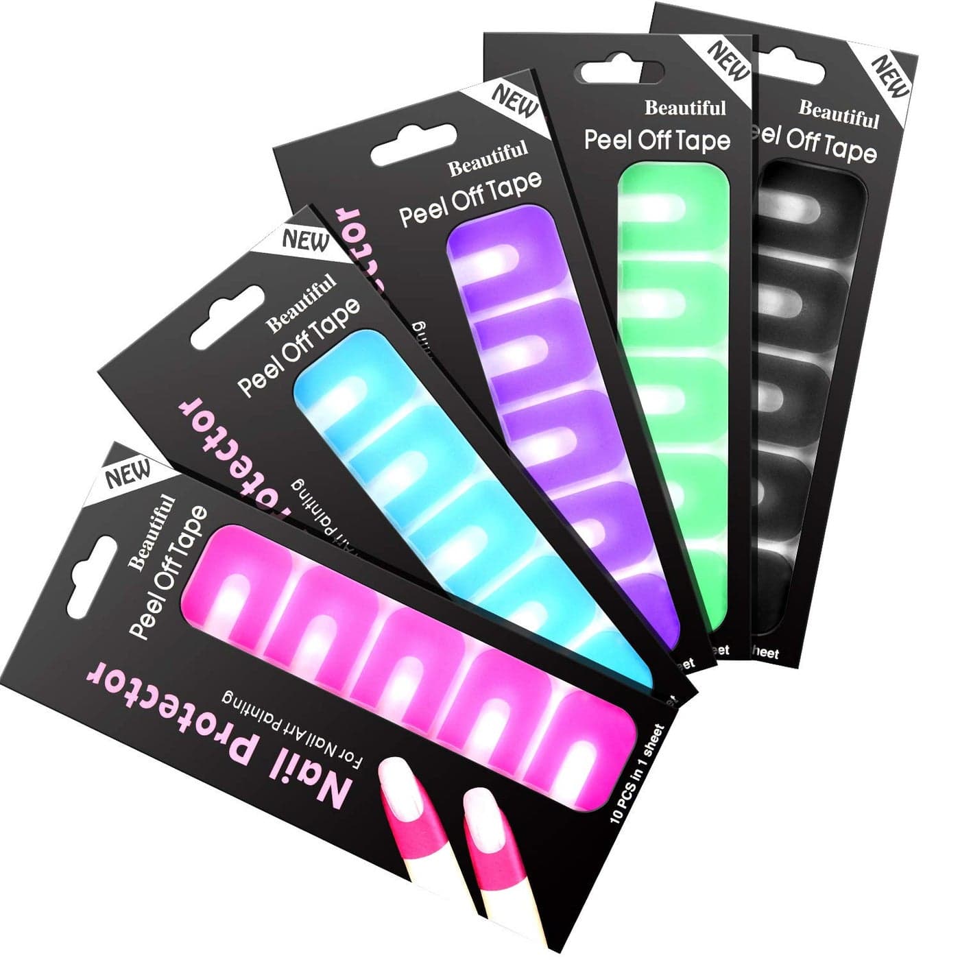 Outus 150 Pieces U Shape Nail Polish Protector Nail Guards Spill Proof Stickers Peel Off Nail Stickers for Nail DIY