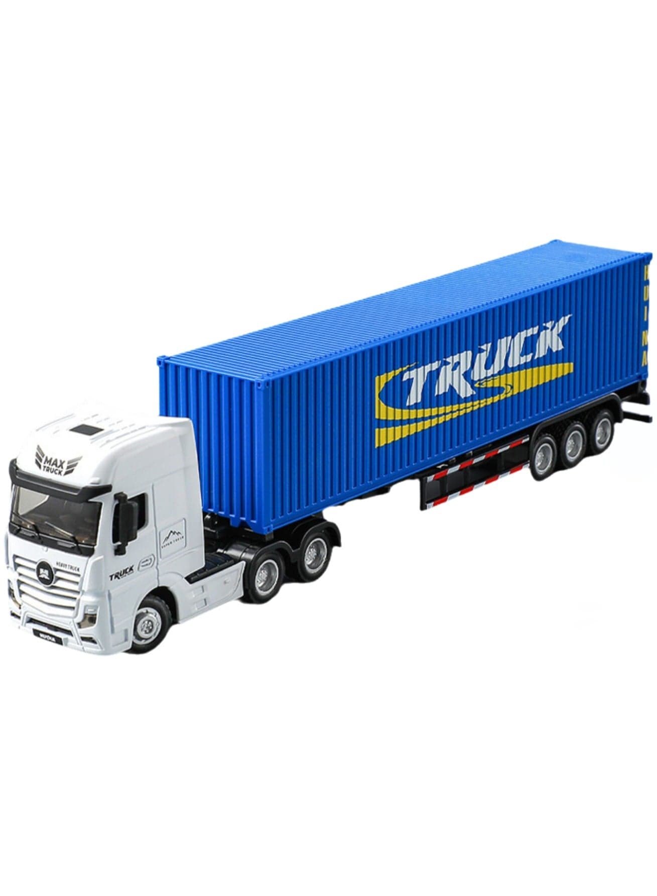 Children's Engineering Vehicle Model Toys 1/50 Engineering Vehicle Model(Container Truck White And Blue)