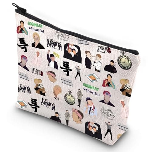 G2TUP Korean Pop Music Cosmetic Makeup Bag Album Lover Gifts Oddinary Youtiful Music Zipper Pouch Bag Korean Album Merch (Oddinary MG)