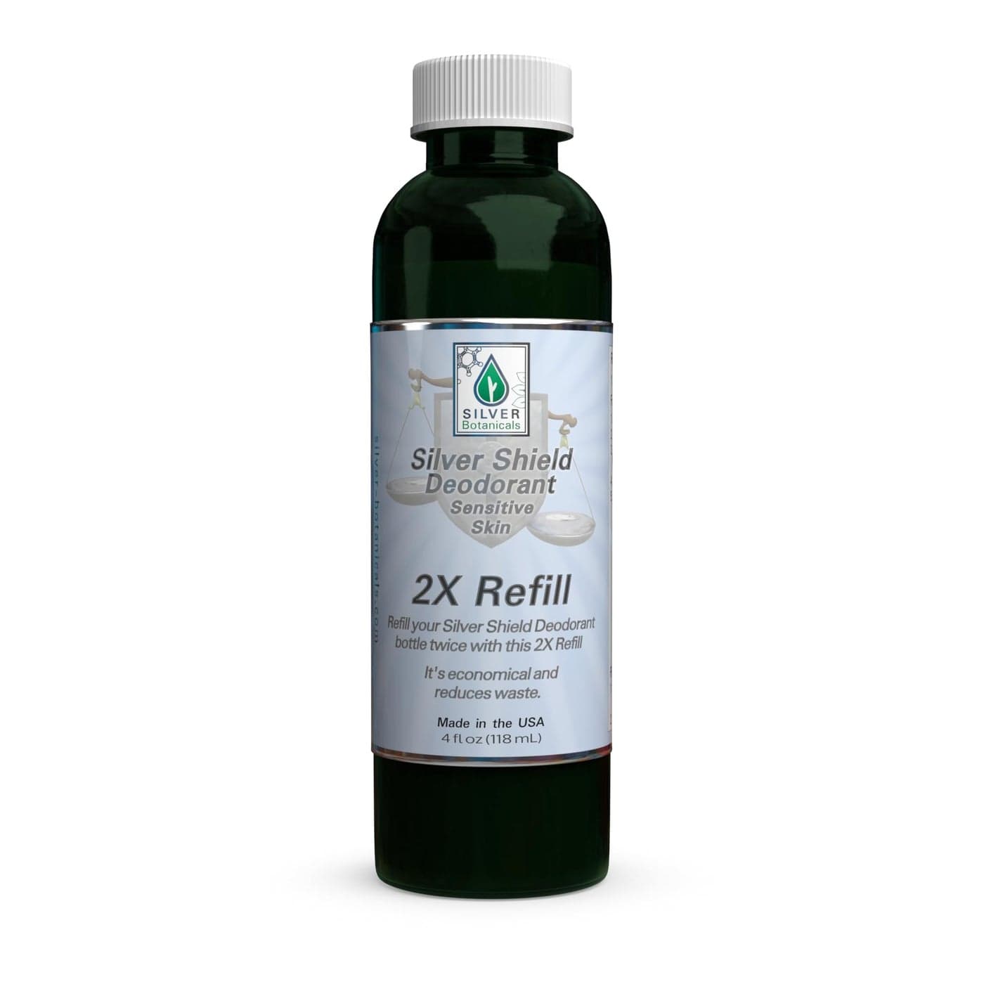 Silver Shield Deodorant Sensitive Skin Formula 2X Refill All Natural Colloidal Silver Deodorant 4 oz