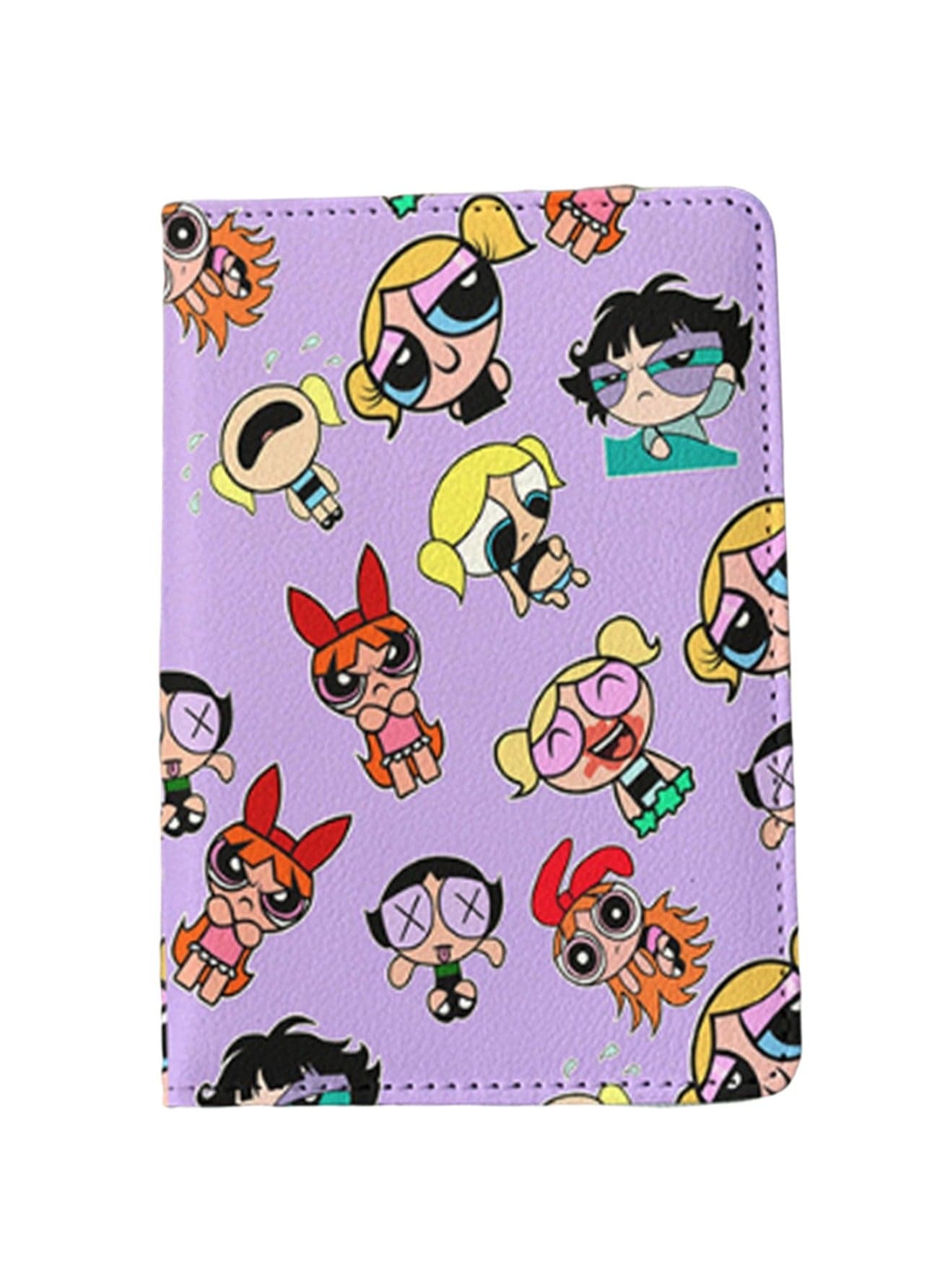 Purple Cartoon Passport Holder Multi-Function Card Holder Passport Protection Cover, Id Card Holder Boys And Girls Pu Leather Travel Id Card Holder, Travel Accessories