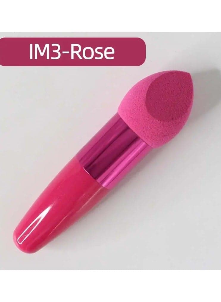 1 Pc Mushroom Head Makeup Brushed Women Makeup Beauty Foundation Sponge Powder Puff with Handle Smooth Shaped Cosmetic Tool - Red