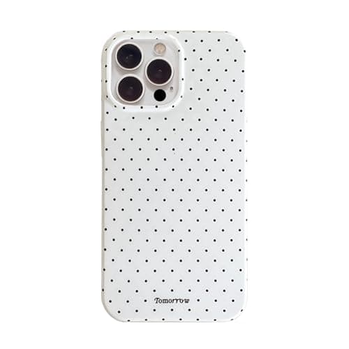 inewateri Compatible for iPhone 14 Pro Max Case with Cute Fashion Polka Dot Aesthetics Design Simple Cases for Soft TPU Slim Protection Cover White