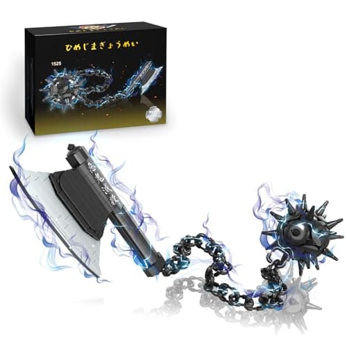 HIGH GODO Demon Anime Sword Building Set 43in Axe and Meteor Hammer Block Kit Creative Gyomei Himejima Weapon Building Blocks Set Gifts Toys for Adults Teens 14 779 PCS