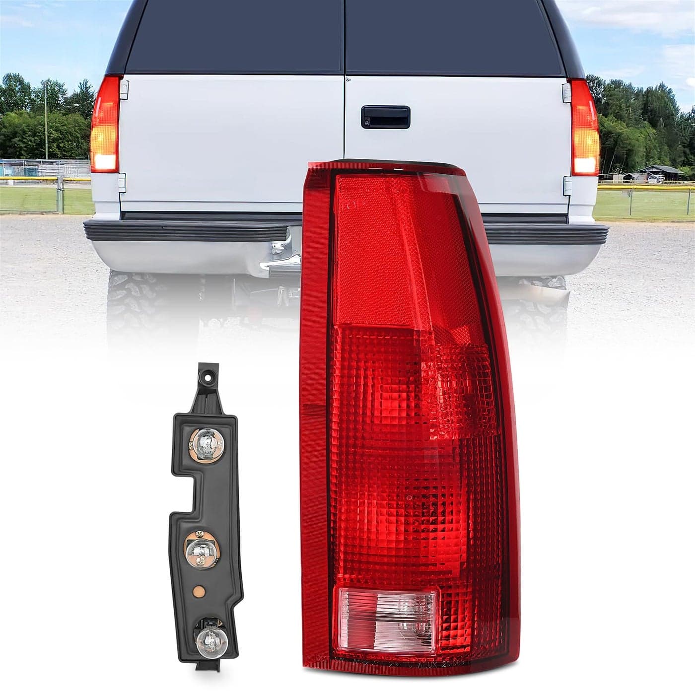 Nilight Taillight Assembly Compatible with 1988 1989 1990 1991 1992 1993 1994 1995 1996 1997 1998 1999 Chevy GMC CK Suburban Blazer Tahoe Yukon 1999 2000 Cadillac Escalade