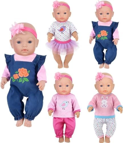 ebuddy 4 Sets Baby Doll Clothes Fashion Outfits Fit for 1416 inch 17 inch New Born Baby15 inch 18 inch Dolls