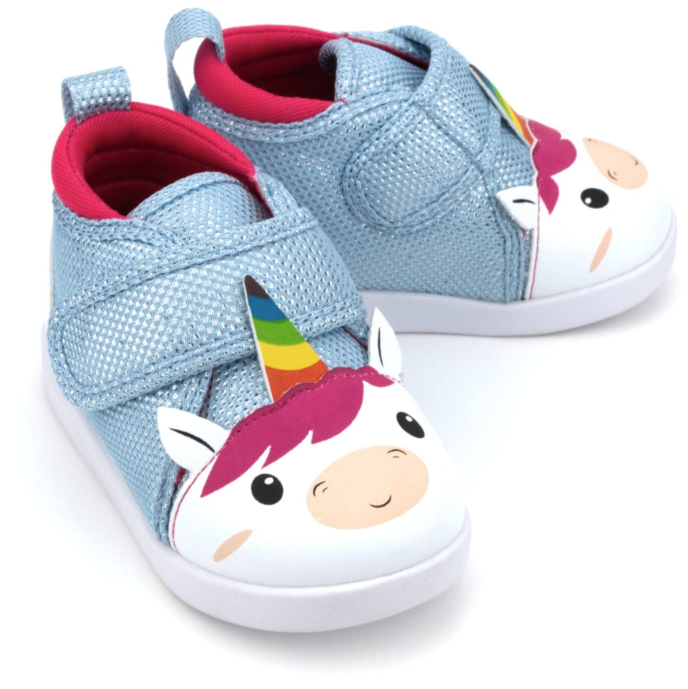 ikiki Squeaky Shoes for ToddlersLittle Kids Unicorn WhiteSparkly Blue Size 3