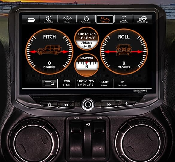 Stinger HEIGH10 10.1" Jeep Wrangler JK (2011-2018) Flush Stereo Radio Complete Kit Touchscreen, Certified CarPlay/Android Auto, Off-Road Gauges, Bluetooth, 4 Cam Inputs, HDMI, OEM Features