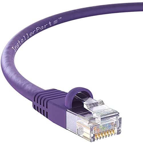 InstallerParts CAT6 UTP Booted Cable - Purple, 25 FT, 1 Pack, 10Gbps, Professional Series
