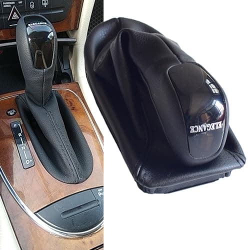 Kakulkomen Automatic Leather Gear Shift Knob Lever Gaiter Boot Cover for Benz W211 Avantgarde Classic Elegance (Elegance)