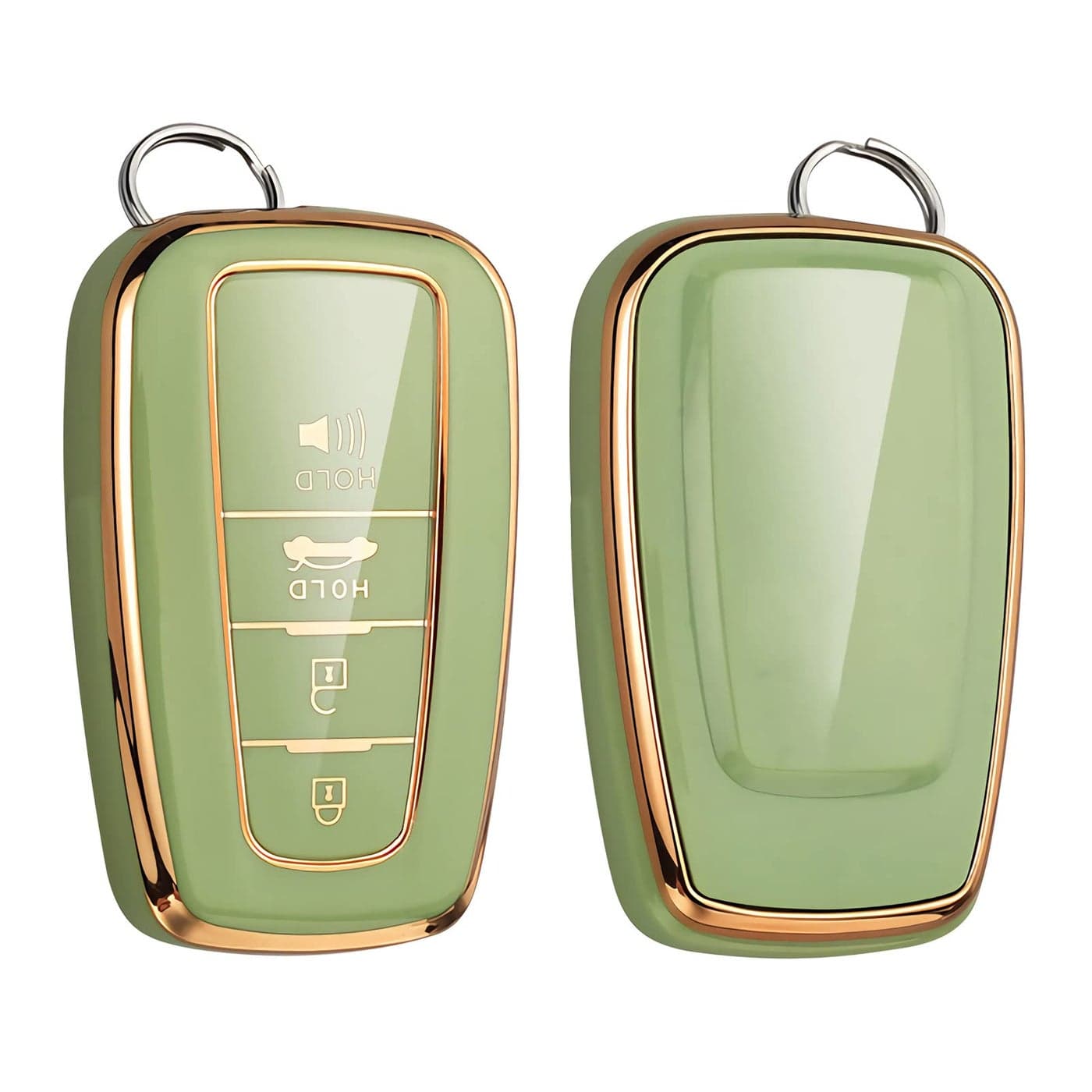 Cacacar for Toyota Camry RAV4 Key Fob Cover for Highlander Avalon GT86 Key Fob Case Premium Soft TPU 360 Degree Protector HolderGreen
