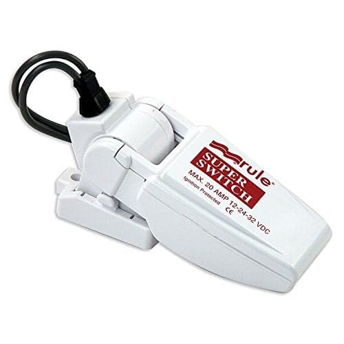 Rule 37A SuperSwitch Bilge Float Switch, Moisture Tight Seals, 12, 24 or 32 Volt, White, 2-1/4" x 5" x 2"