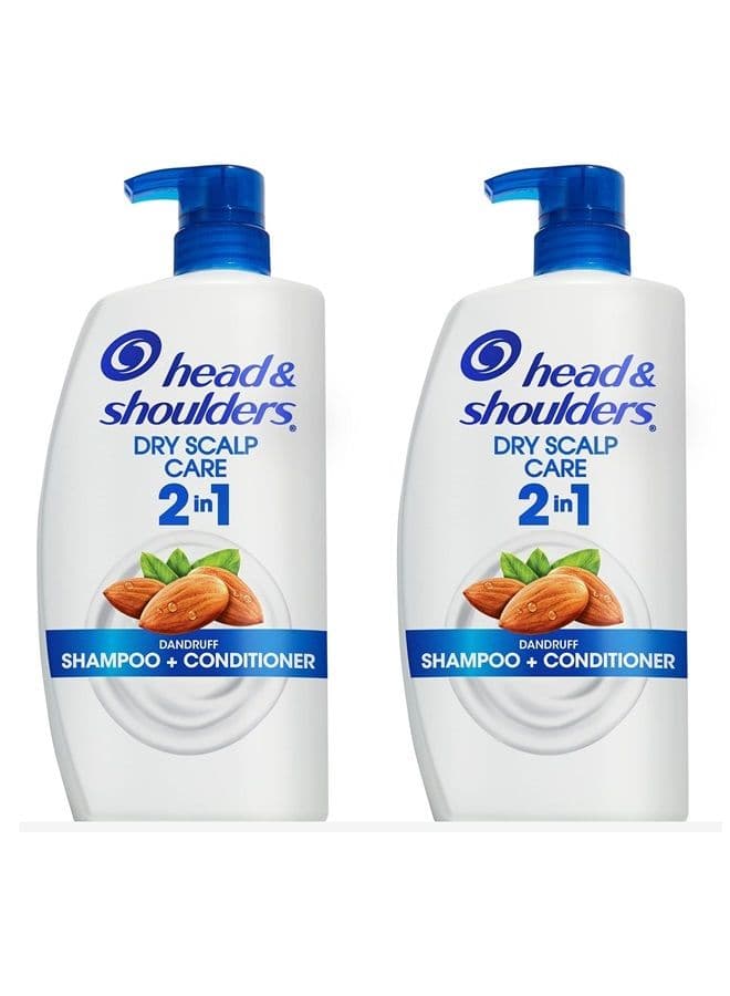 Head and Shoulders Shampoo and Conditioner 2 in 1, Anti Dandruff Treatment, Dry Scalp Care with Almond Oil, 32.1 fl oz, Twin Pack (Packaging May Vary)