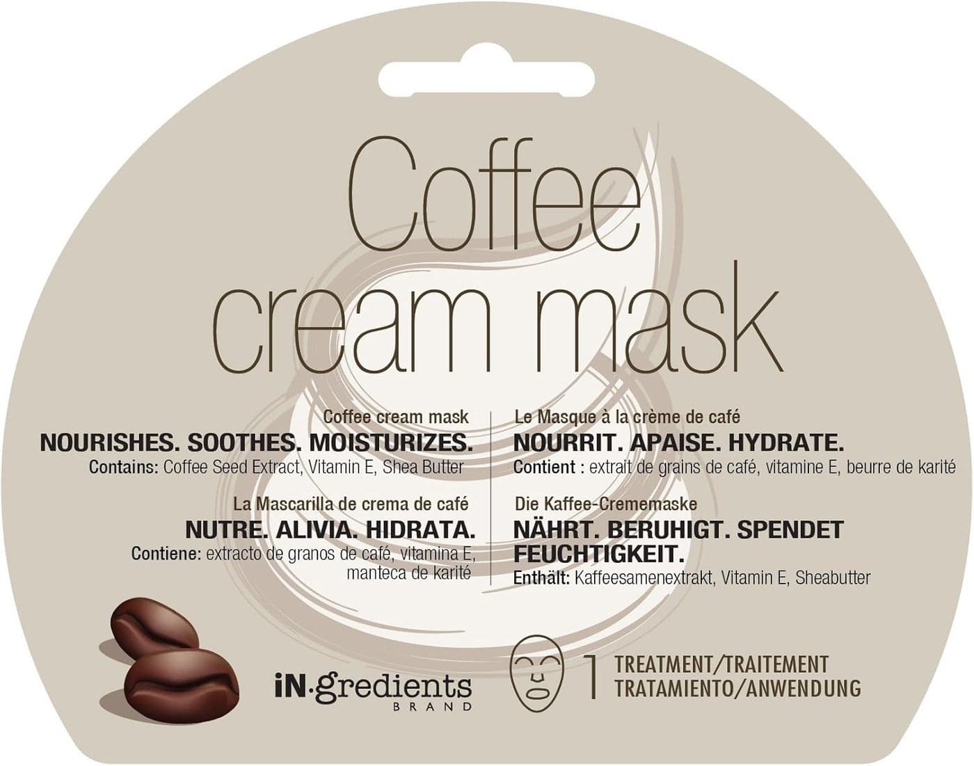 iNgredients Coffee Cream Mask Moisturizing Cleansing Exfoliating Pore Refiner for Dehydrated Sensitive Skin Made in Korea