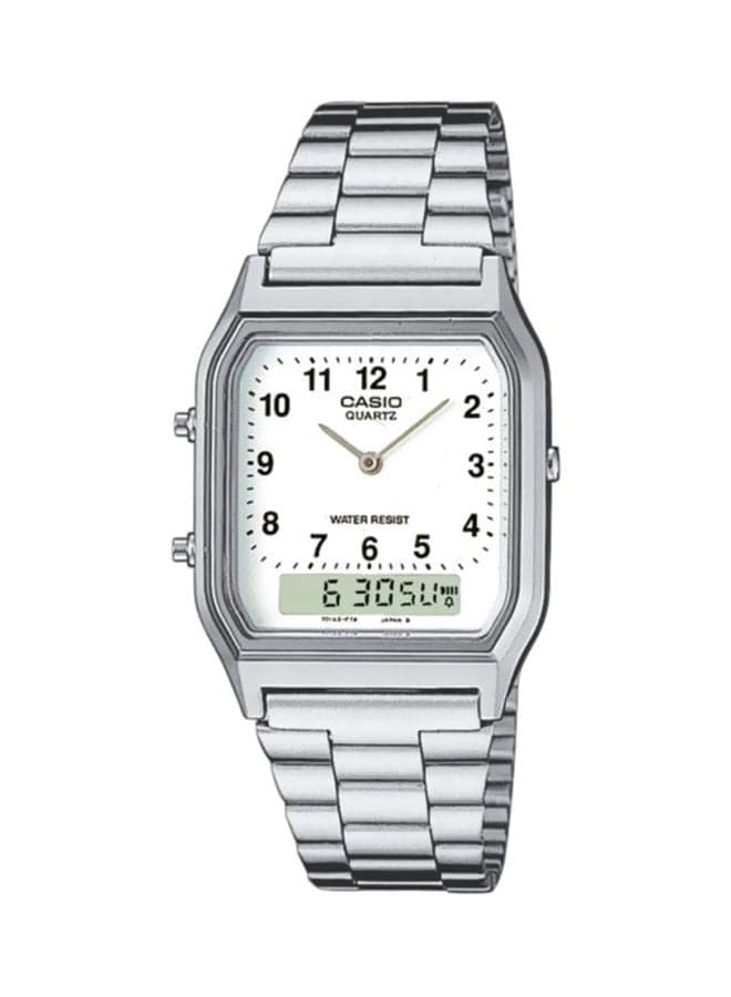 Men Water Resistant Analog & Digital Watch AQ-230A-7BMQYES - 39 mm - Silver