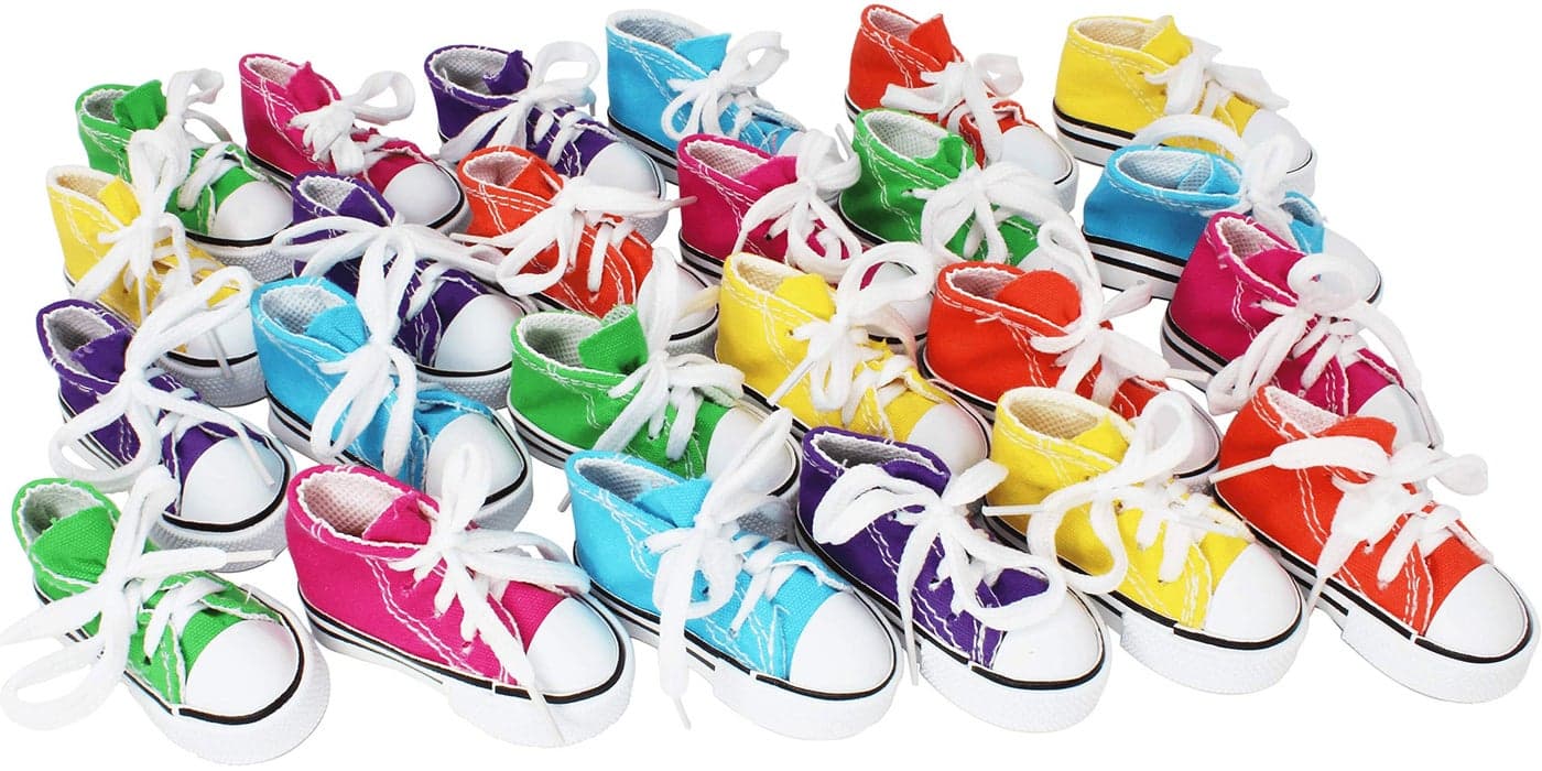 Bonka Bird Toys 24 Mini Sneakers Foot Beak Chew Throw Parrot Parakeet Quaker Budgie Finch Cockatoo