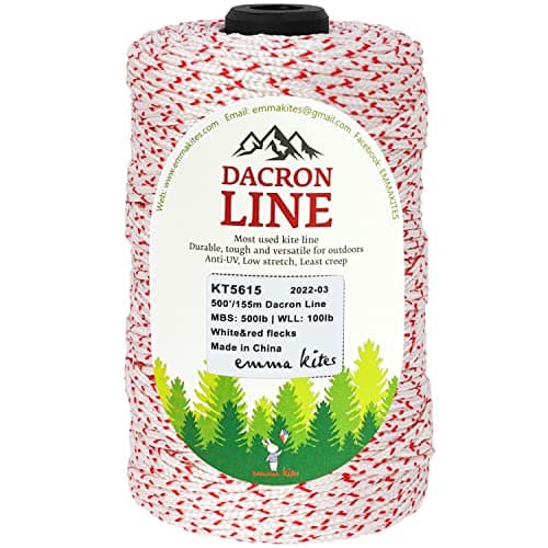 emma kites 500LB 500Ft Braided Kite String Dacron Polyester Cord Spool Kite Line for Large Kite Flying Outdoor Tactical Craft Low Stretch Heavy Duty