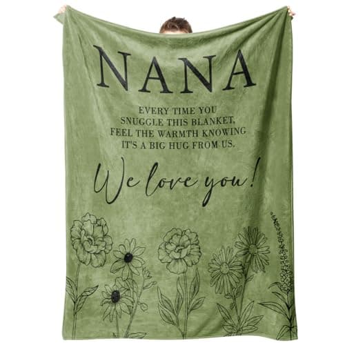 GiltGlimmer Christmas Nana Gifts, Gifts for Nana Blanket, Nana Birthday Gift from Grandkids, to My Nana Grandma Throw Blanket 50" x 60", Grass Green