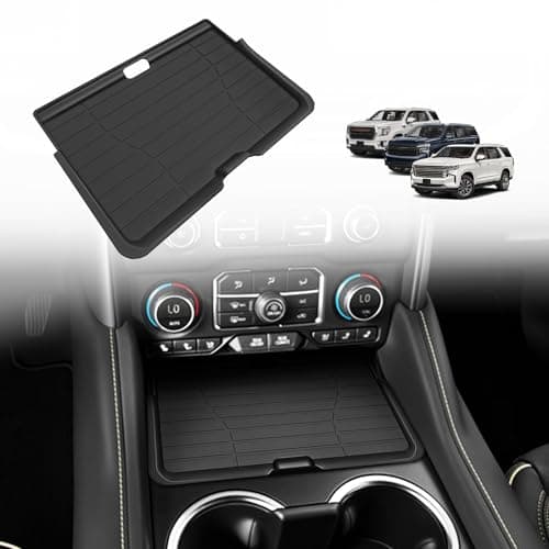 Muslogy Front Center Console Organizer Compatible with 20212023 2024 GMC Yukon Chevy Tahoe Suburban Hidden Panel Secret Pocket Lid Removable Cover with USB Hole Not for Yukon DenaliUltimate