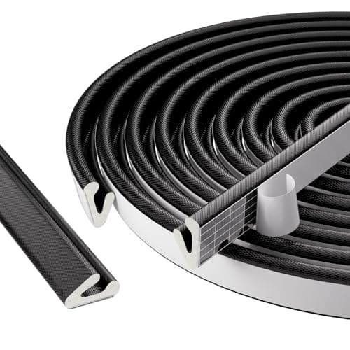 19.7 Ft V-Shape Thin Weather Stripping Door Seal Strip for Doors Frame,Self Adhesive Foam Tape Weatherstripping Door Insulation Winter,Door Soundproof Gap Filler Sealing Strip,Black
