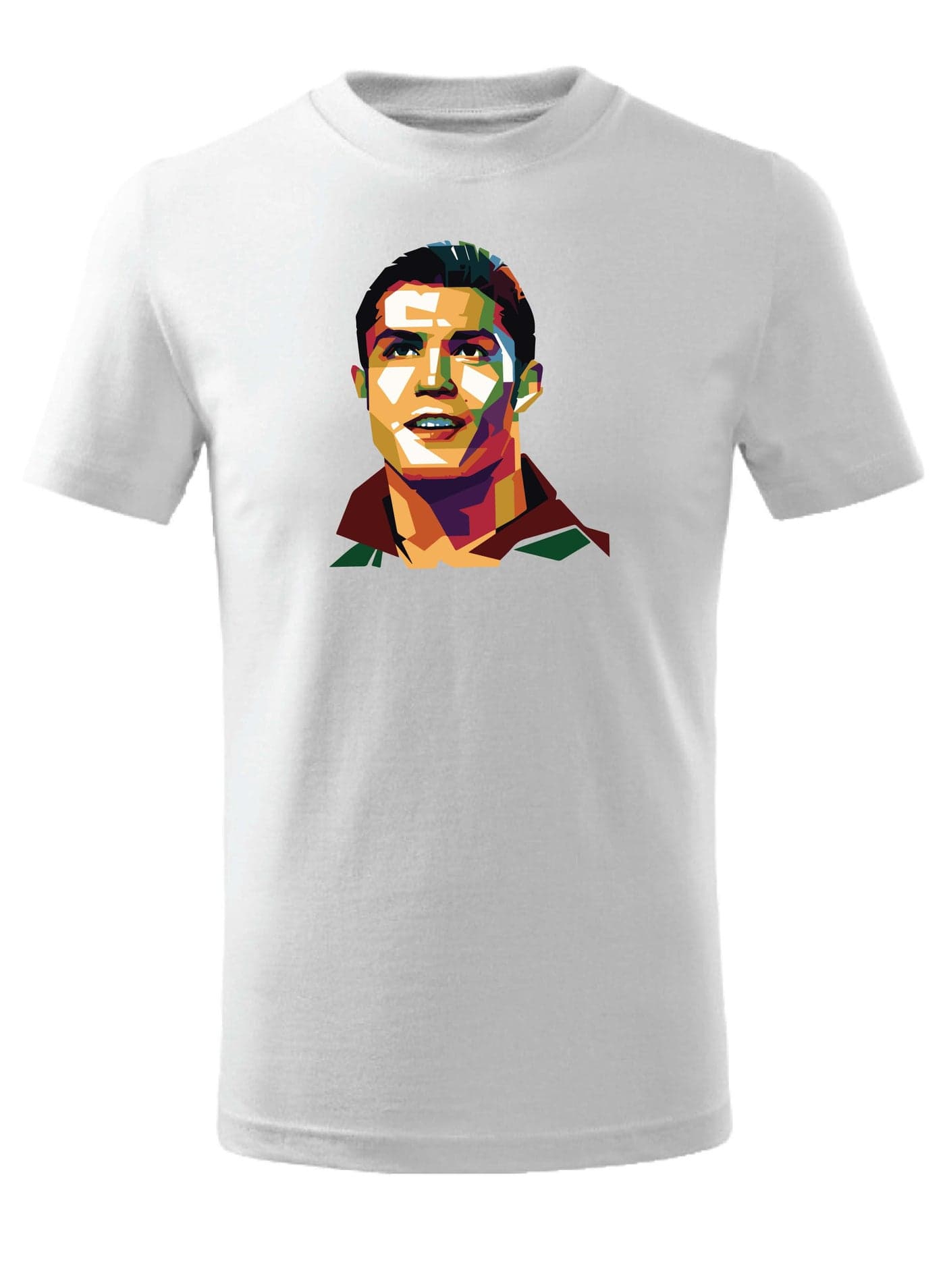 Portugal Soccer Printed Round neck cotton Tshirt for Sports fan unisex Adults and Kids White — M