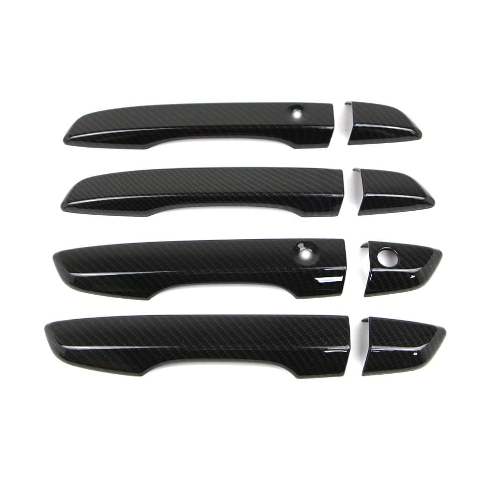 Dreamseek Door Handle Cover for 10th Gen Honda Civic 2016 2017 2018 2019 2020 2021 Sedan Hatchback Exterior Molding ABS Chrome Trim Carbon Fiber Style wSmart Keyhole
