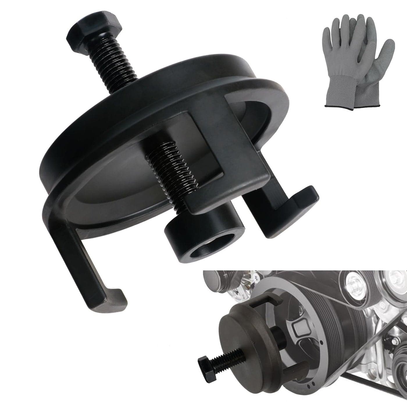 ReluxGo 25264 Harmonic Balancer Puller for GM LS Crank Pulley Puller for GM Chrysler Jeep Dodge Harmonic Damper Puller for Engine Balancer Removal Replacement