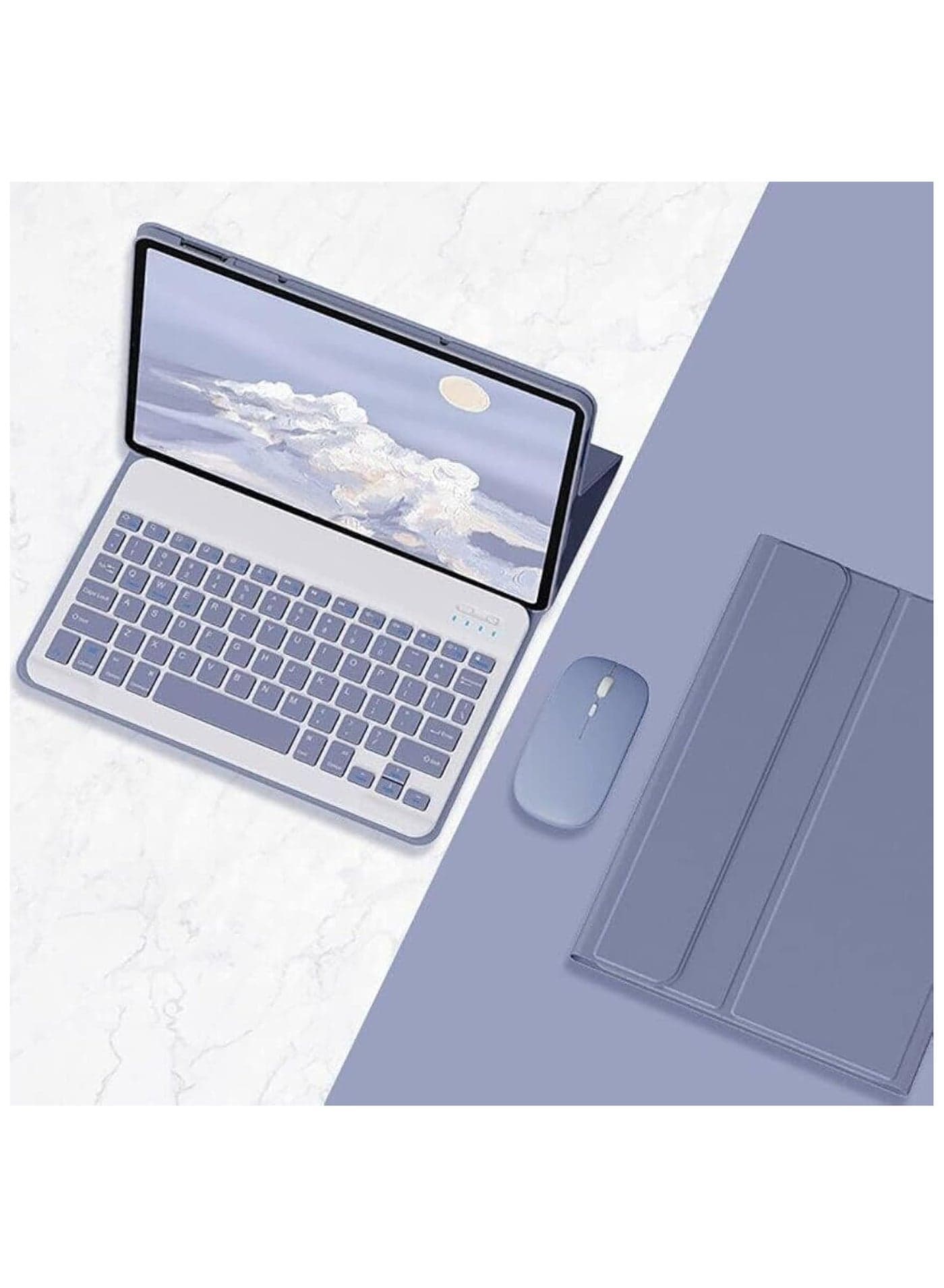 Arabic and English Keyboard Case Compatible with Honor Pad X9 11.5 inch 2023, Detachable Wireless Keyboard Slim Leather Smart Cover with Mouse