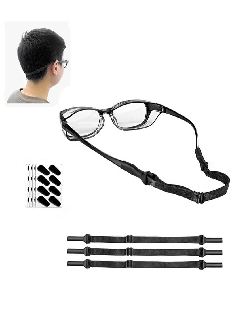 Adjustable Elastic Glasses Strap, 3pcs Universal Glasses Strap, Men's Tow Sports Glasses Strap, Sunglasses Strap, Kid's Glasses Strap, Ladies Glasses Strap, Free 20 Pairs Glasses Nose Bridge Support