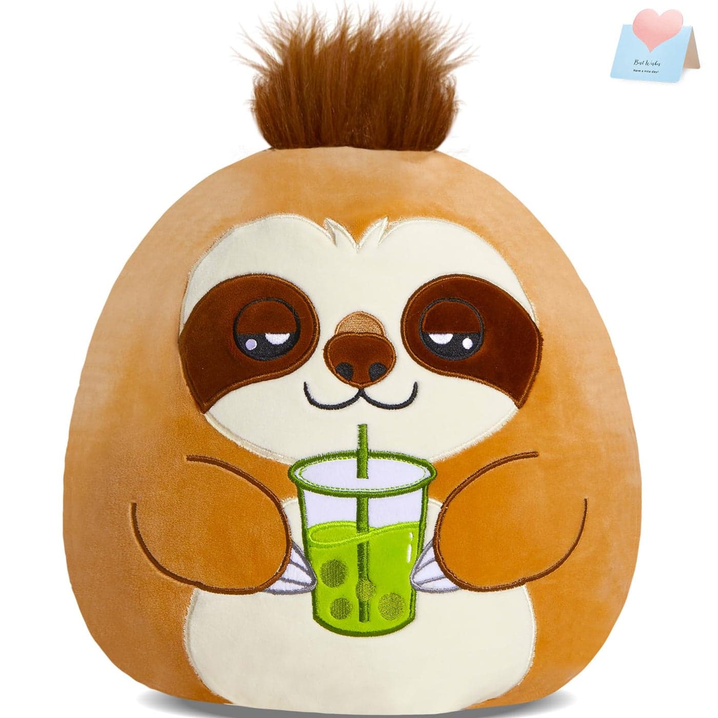 CozyWorld 12 Sloth Plush Stuffed Animals Plushie Original Sloth with Tea Soft Squishy Pillow Collect Sloth Gift for Adult Kids Boys Girls