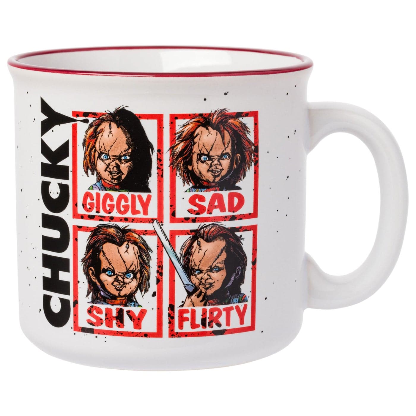 Silver Buffalo Chucky Moods Horror Ceramic Camper Mug 20 Ounces