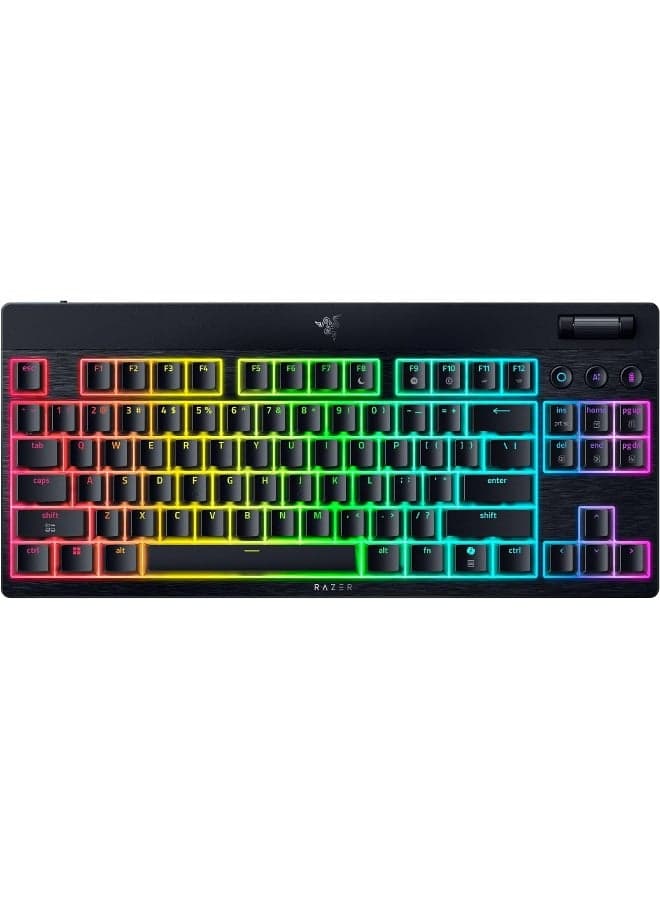 Razer BlackWidow V4 Low Profile HyperSpeed Wireless Mechanical Gaming Keyboard (Green Switch): HyperSpeed Wireless & Bluetooth, Multi-function Roller, 11 Control Buttons, SNAP TAP - Black I RZ03-05270100-R3M1